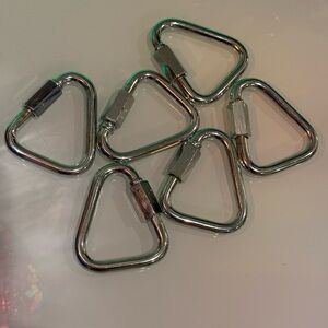 Silver Triangle Carabiners set of 6